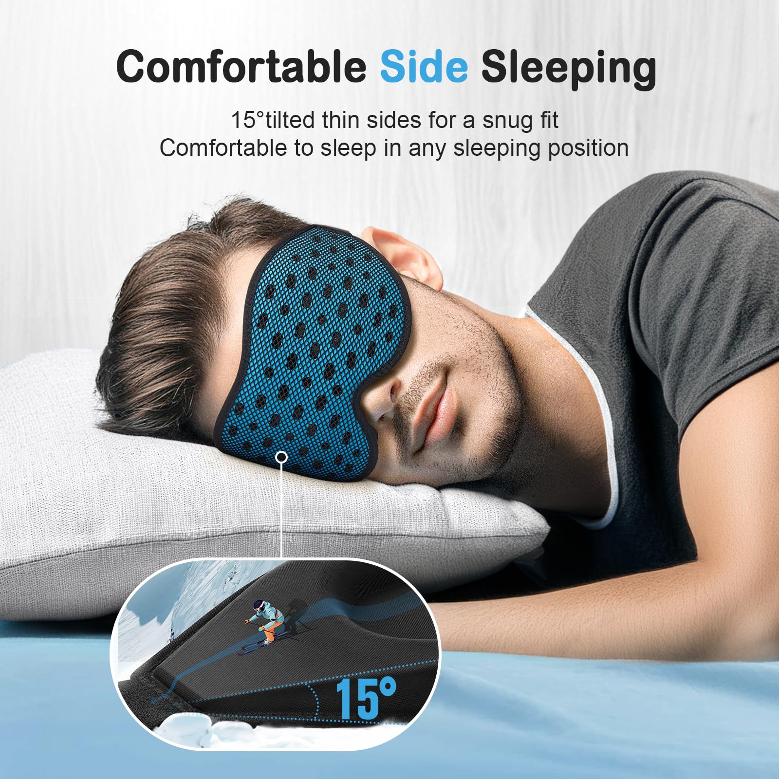 Breathable Sleep Mask, 3D Eye Mak Sleep for Side Sleepers
