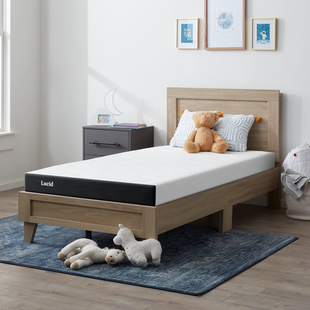Lucid 8 Inch Memory Foam Mattress - Medium Firm Feel - Infused with Refreshing Bamboo Charcoal and Cooling Gel - Bed in a Box