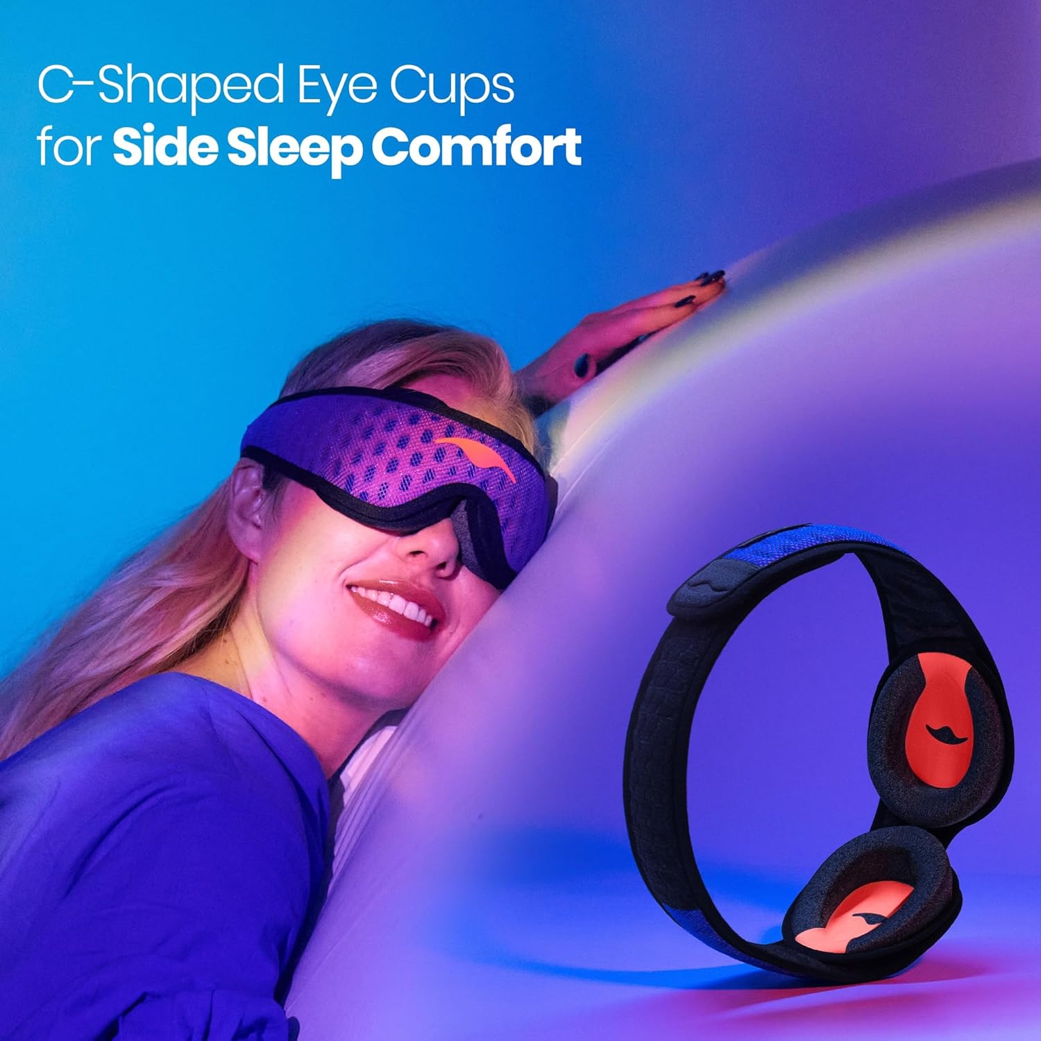 Manta Pro Sleep Mask - 100% Light Blocking Sleep Mask for Side Sleepers