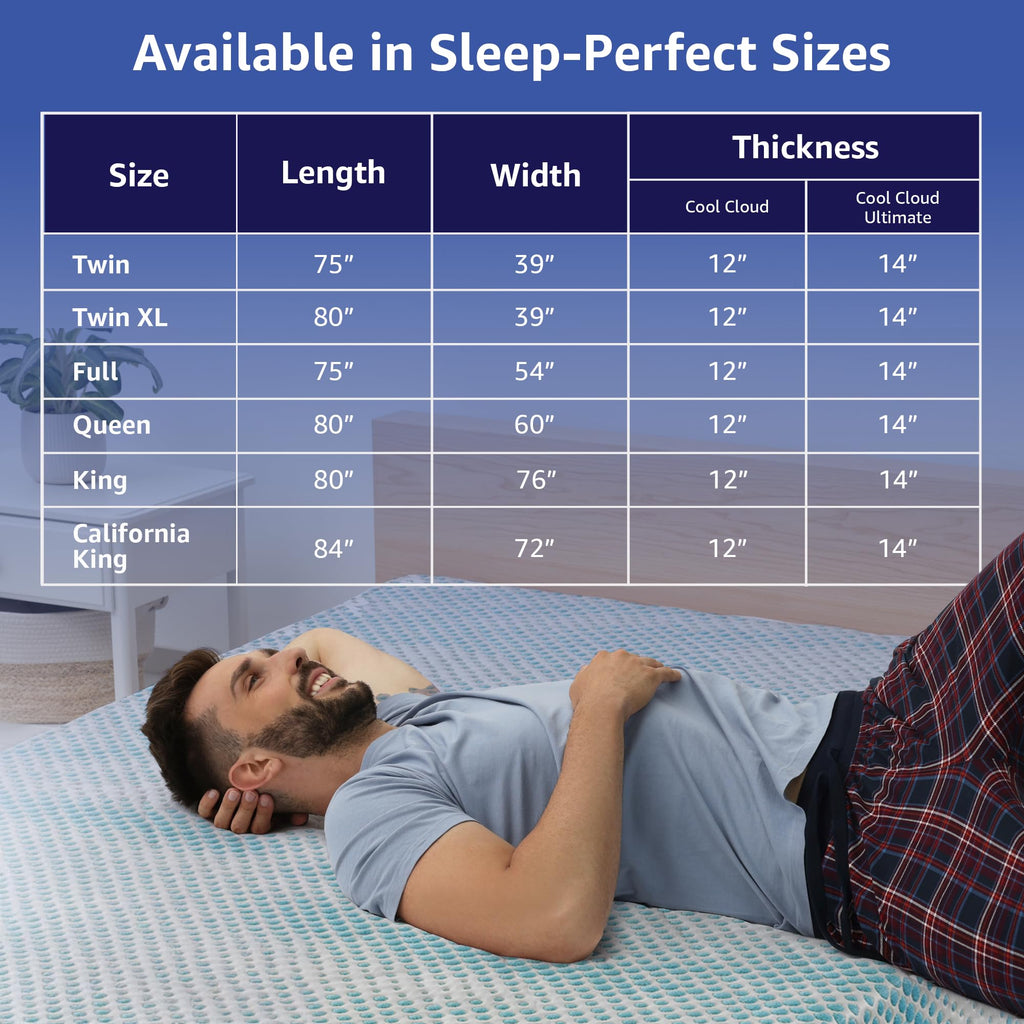 14-Inch King Mattress, Copper Smart Thermic Gel Cooling for Hot Sleepers & Back Pain Relief, Medium Firm Hybrid