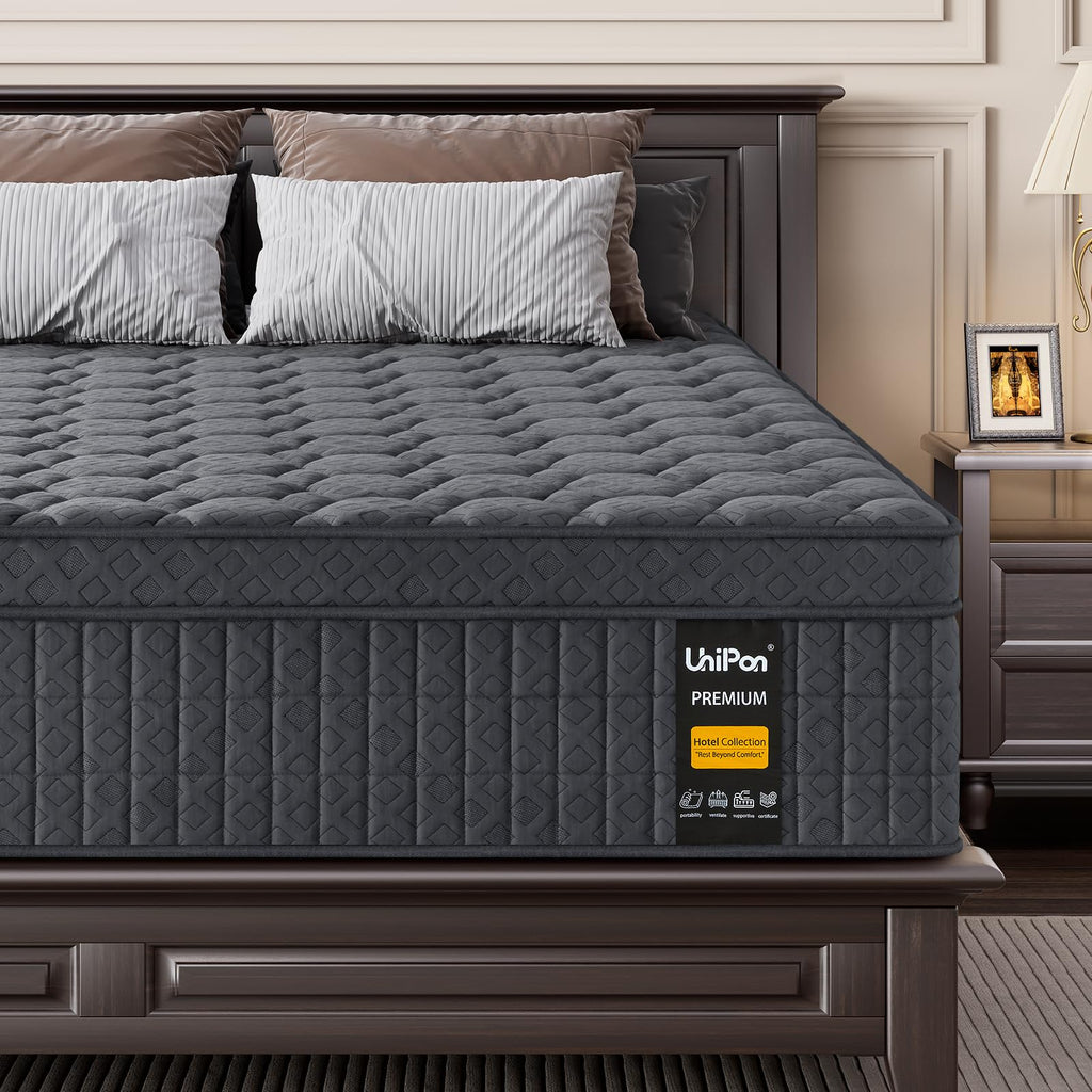 Firm Queen Size Mattress, 14 inch Hybrid Mattress in a Box with Extra Back and Lumbar Hip