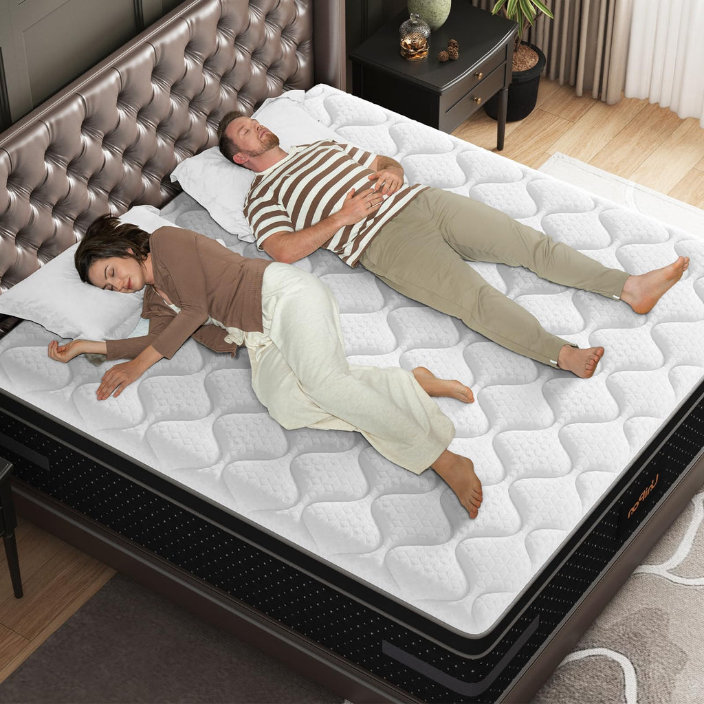 Firm Mattress, 14 Inch Hybrid Bed Mattresses for Back Pain Relief Extra Lumbar Support Motion Isolation