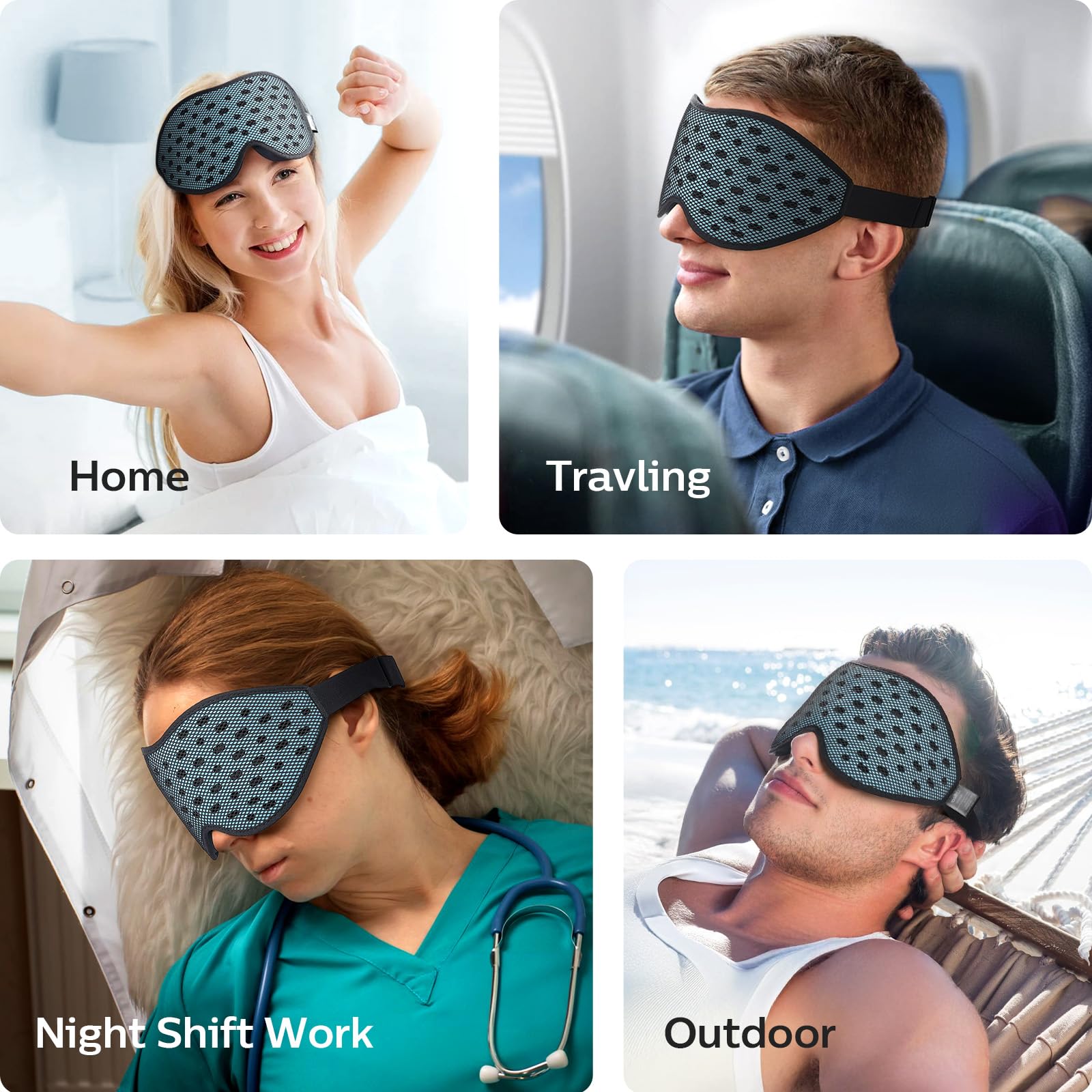 Breathable Sleep Mask, 3D Eye Mak Sleep for Side Sleepers