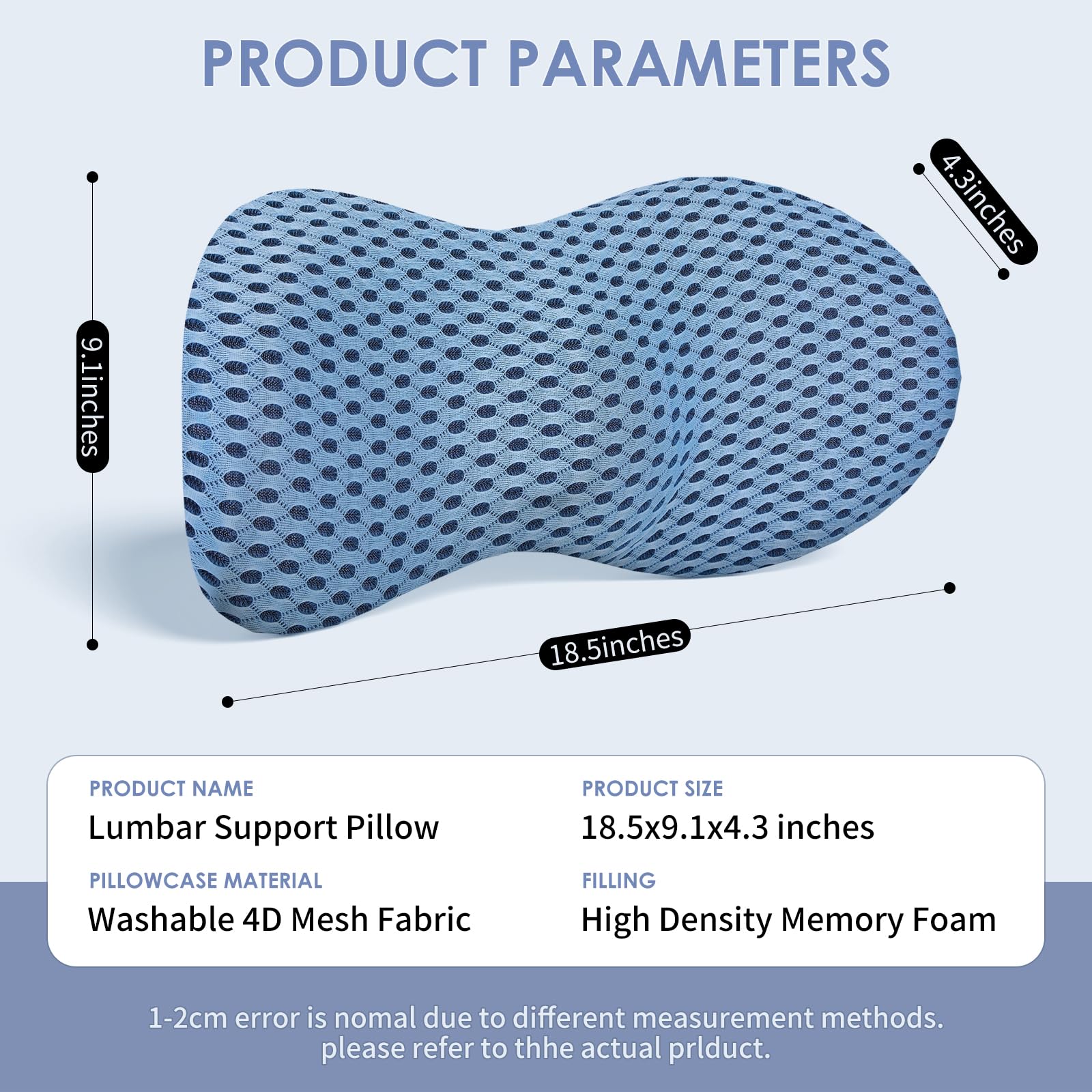 Support Pillow, Back Pillow for Low Back Pain Relief, Ergonomic