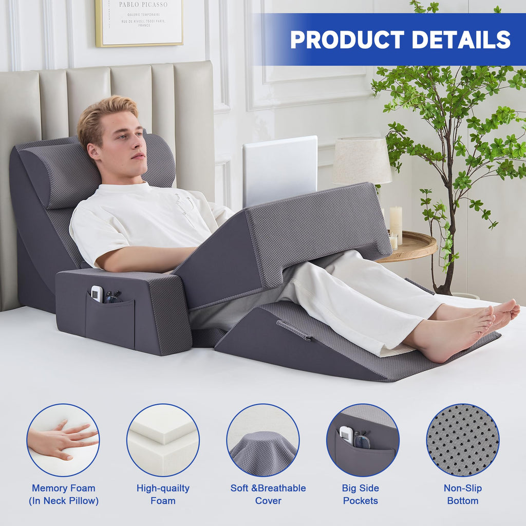 9PCS Wedge Pillow Set for After Surgery Recovery