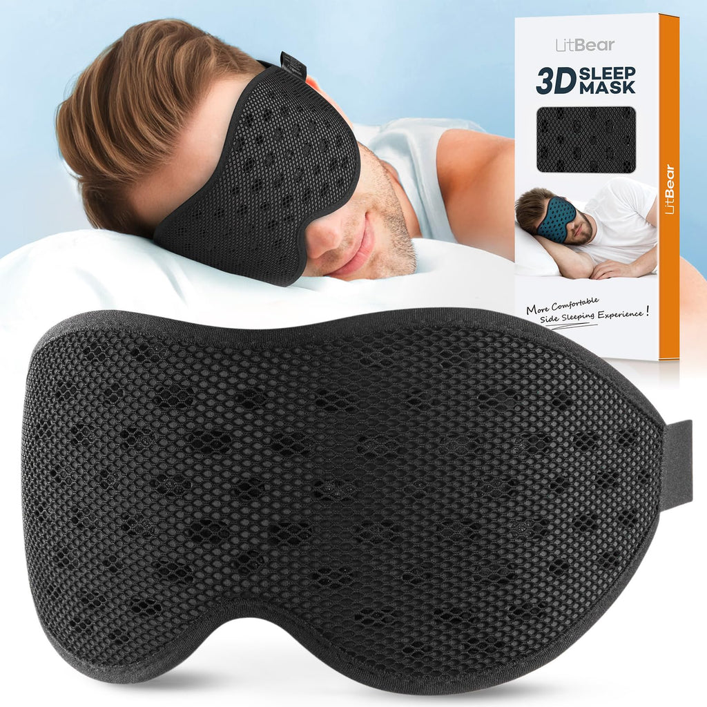 Breathable Sleep Mask, 3D Eye Mak Sleep for Side Sleepers