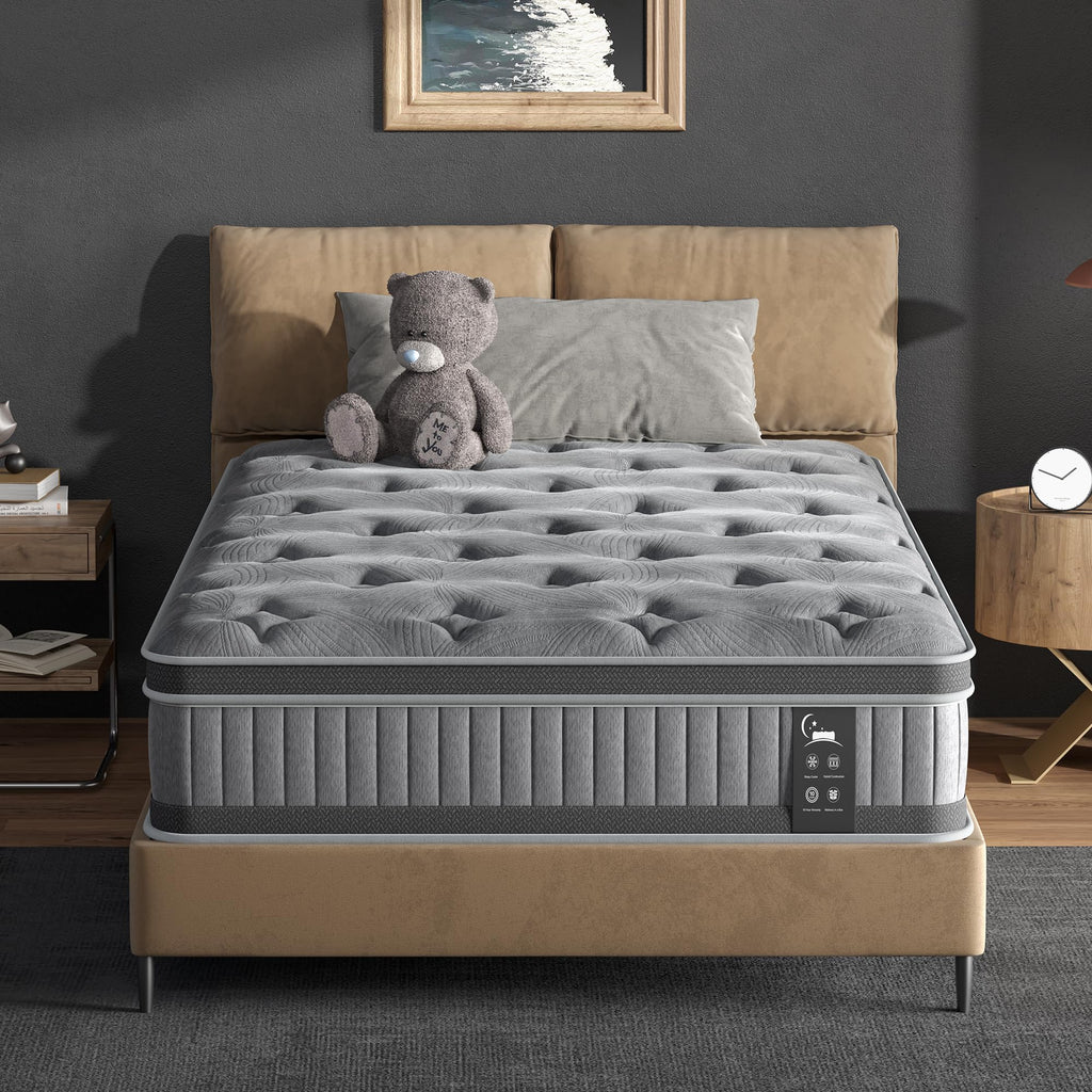 Full Mattress 12 Inch in a Box, Hybrid Full Mattress with Memory Foam and Innersprings