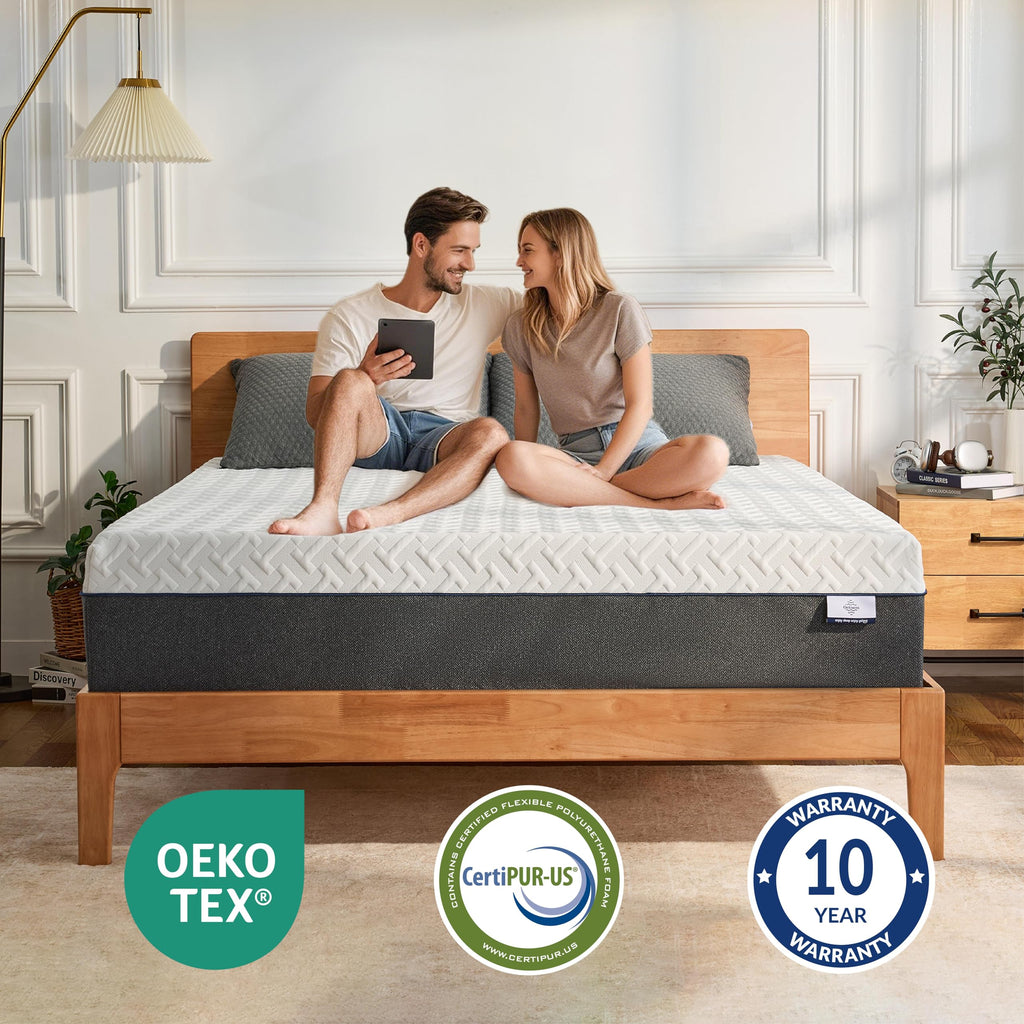 Green Tea Memory Foam Mattress, Full Size Mattress in a Box, Gel Infused Foam for Pressure