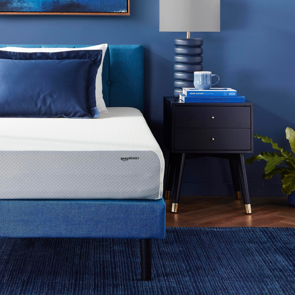 Memory Foam Mattress, Soft Plush Feel, Breathable, 12 Inch, Queen, White/Grey