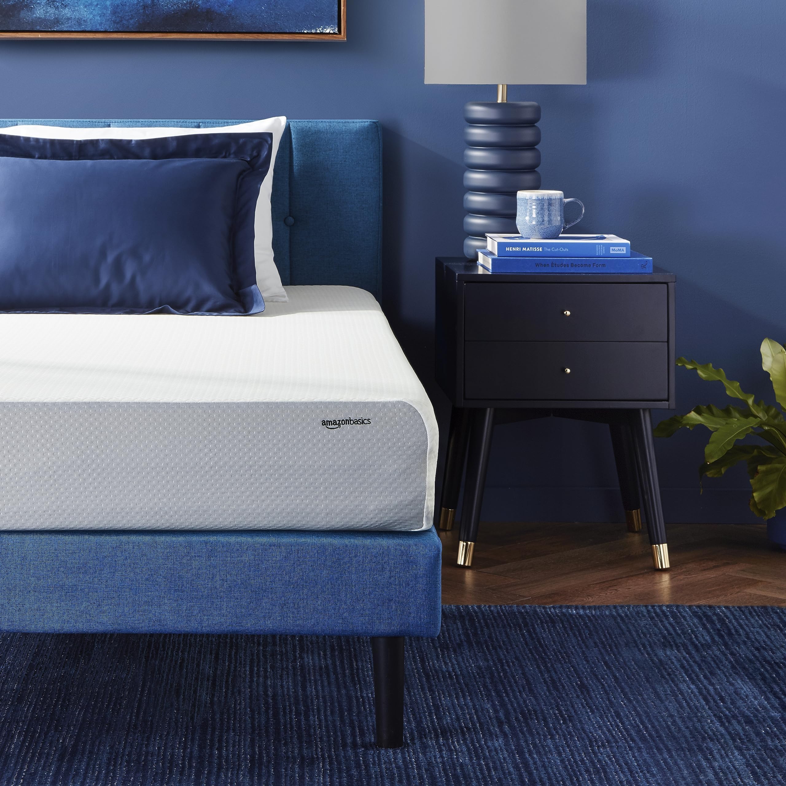 Memory Foam Mattress, Soft Plush Feel, Breathable, 12 Inch, Queen, White/Grey
