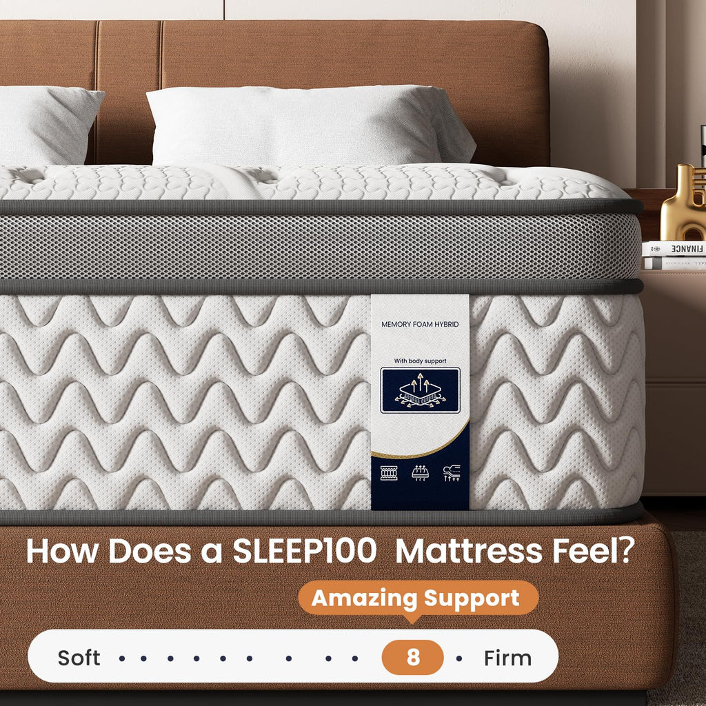 Mattress 12 Inch, 5-Zone Deep Sleep Firm Mattress with Extra Lumbar & Shoulder Support