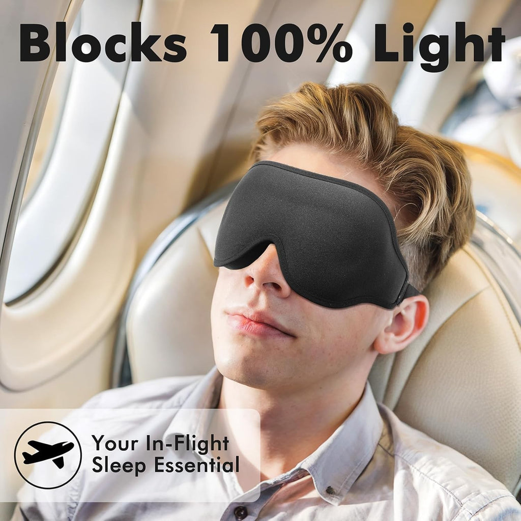 Weighted Eye Mask for Sleeping, 3D Contoured Sleep Mask Blackout with Adjustable